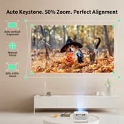 CocoBear Mini Projector 2026 Upgraded Auto Keystone Portable Projector for bedroom, 50% Zoom, 1080P Supported, Compatible with iOS/Android/TV Stick/HDMI/USB/TF Card(Yellow)
