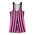 thumbnail image 5 of Haitryli Men's Athletic Wrestling Singlets Striped Rainbow One-piece Bodysuit Boxer Underwear Hot Pink S, 5 of 7