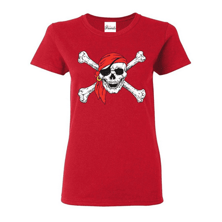 Jolly Roger Skull & Crossbones Women's T-Shirt Pirate Flag Shirts