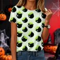 thumbnail image 2 of Duqingm Halloween Shirts for Women Short Sleeve Cute Print T Shirt Halloween Costumes for Women 2026,S, 2 of 6
