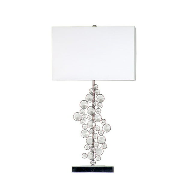Chrome Table Lamp White, White Crystal Table Lamps