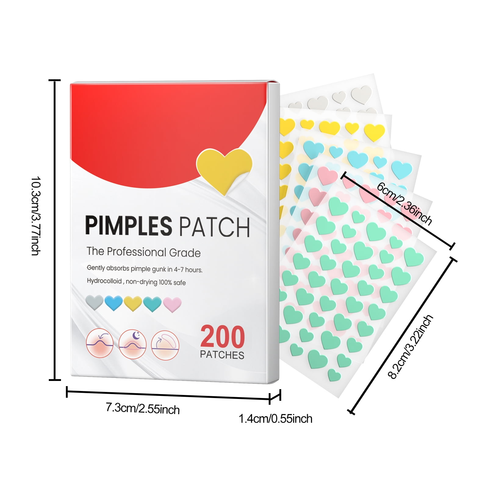 Alvantor Pimple Patches for Face with Tea Tree, Hydrocolloid Acne, Hurt Zit Covers, 200 Count