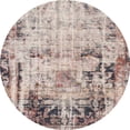 thumbnail image 1 of Ahgly Company Machine Washable Indoor Round Abstract Mauve Taupe Purple Area Rugs, 3' Round, 1 of 7