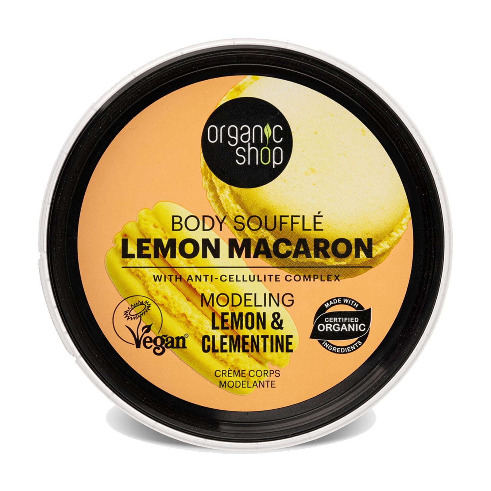 Organic Shop Lemon & Clementine Modeling & Hydrating Body Cream, 100% Vegan & Organic, Daily Moisturizer & Nourishing, Face, Hand & Foot Natural Lotion, Intensive Care & Skin Toning. 250ml. Pack of 2