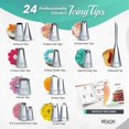 thumbnail image 3 of RFAQK 130 PCs Cake Decorating Kit Supplies with Cake Turntable-Cake leveler-24 Numbered Piping Tips with Pattern Chart & EBook- Straight & Offset Spatula-50 Piping Bags-3 Scraper Set-40 Cupcake Liners, 3 of 7