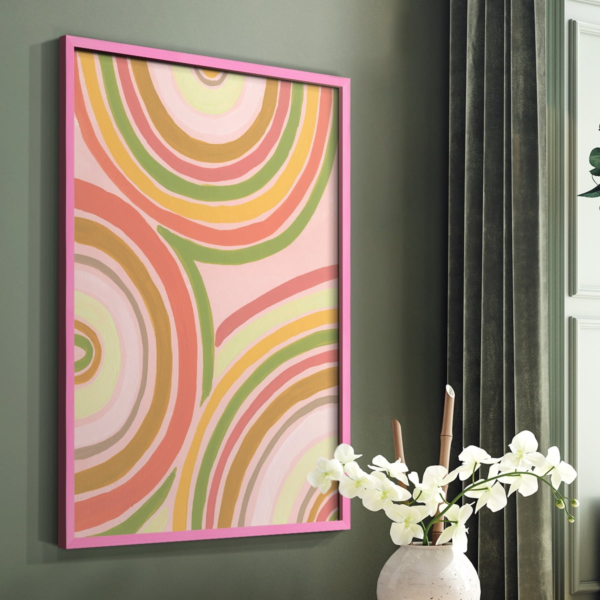 Abstract Rainbow II in Paper Solid Wood 11 x 14 Framed Print