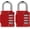 Red (3.15 Inch), variant on Combination Padlock Locker Lock, 4 Digit Combo Lock for Locker, Gym, School, Luggage, Gate, Suitcase, Bike, Cabinet, Shed, Storage - 2 Pack Blue