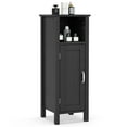 thumbnail image 1 of Gymax Bathroom Storage Organizer Narrow Floor Cabinet w/ 2-Tier Cabinet Open Compartment Black, 1 of 10