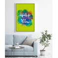 thumbnail image 1 of PixonSign Framed Wall Art Print Set Capable Green Watercolor Word Art Inspirational Motivation Typography Modern Art Chic Colorful Multicolor Ultra for Living Room, Bedroom, Office - 24"x36" White, 1 of 5