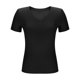 thumbnail image 4 of Blusas de Encaje de Manga Corta con Capucha de Cuello en V, 95% Poliéster 5% Spandex Camiseta de Manga Corta con Capucha, 4 of 7