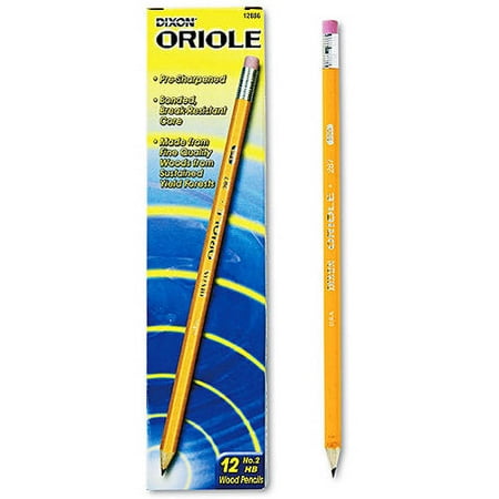 (2 Pack) Dixon Oriole Pre-Sharpened Woodcase Pencils, #2 HB, (Best Way To Sharpen Charcoal Pencils)