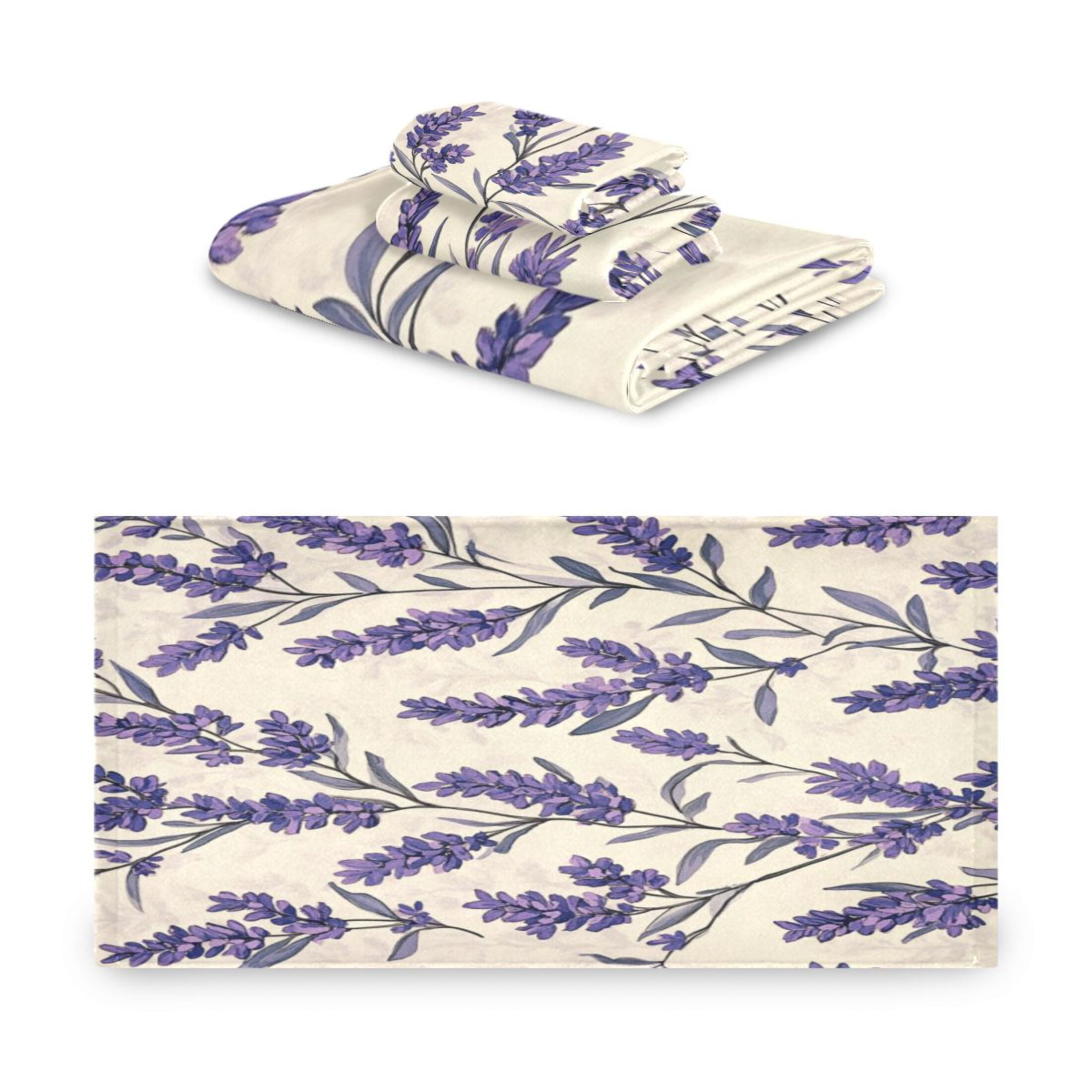 Three-Piece Towel Set Face Towel Towel Set Hand Towel Bath Towel Cotton Bath Towels Bath Towel Sets Hand Bath Towels Purple Lavender1