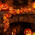thumbnail image 7 of AYktou 3.3 Ft Fall Garlands, Artificial Maple Leaf Sunflower Pumpkin & Berry Garland, Thanksgiving Garland Halloween Decor Hanging Vines for Front Door Porch Fireplace Party Table Decor, 7 of 7