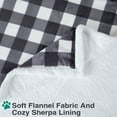 thumbnail image 3 of Shininglove 40inch Pee-Proof Dog Blanket, Buffalo Plaid Plush Pet Blanket for Small & Medium Dog Cats, Grey/White, 3 of 7