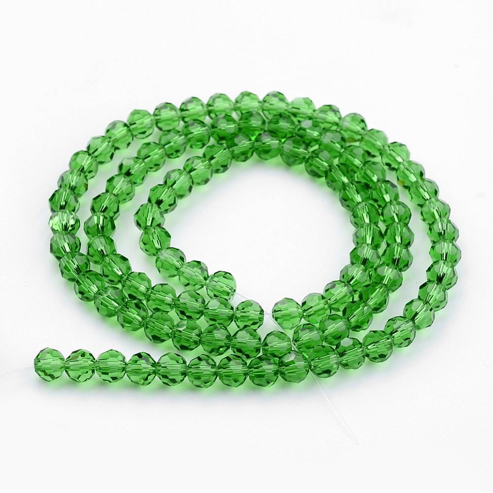 Transparent Glass Bead Strands Imitate Austrian Faceted(32 Facets) Round Lime Green 10mm Hole: 1mm 65~68pcs/strand 58~62cm diy