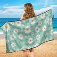 thumbnail image 3 of XYZCANDO White Daisy Seat Cover Towel Absorbent Soft Beach Towels Car Seats Covers Waterproof and Sweatproof Towel Seat Covers Universal Fit for Most Cars SUVs and Sedans, 3 of 7