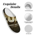 thumbnail image 5 of Daiia Happy New Year 2025 E Print Women’s Fuzzy Slippers Memory Foam Lightweight House Shoes Cozy Loafer Flannel House Shoes-44/45, 5 of 7