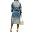 thumbnail image 3 of xiaxaixu Women's Coat Denim Lapel Neck Long Sleeves Ripped Outer Garment, 3 of 4
