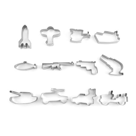

12pcs Military Series Shape Cookies Cutter Vegetable Biscuit Mold Baking Tool