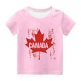 thumbnail image 3 of AJTQTH Holiday Gift Tshirts for Kids Canada Day Unisex Crewneck Short Sleeve Tees Boys Girls Summer Cute Maple Printed Casual Lightweight Tops Shirts Blouses Pink 4 Years, 3 of 3
