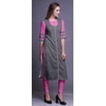 thumbnail image 3 of Bimba Kurti Droit Imprimé Décontracté Manches 3/4 Robe Longue Kurta pour Femmes, 3 of 6