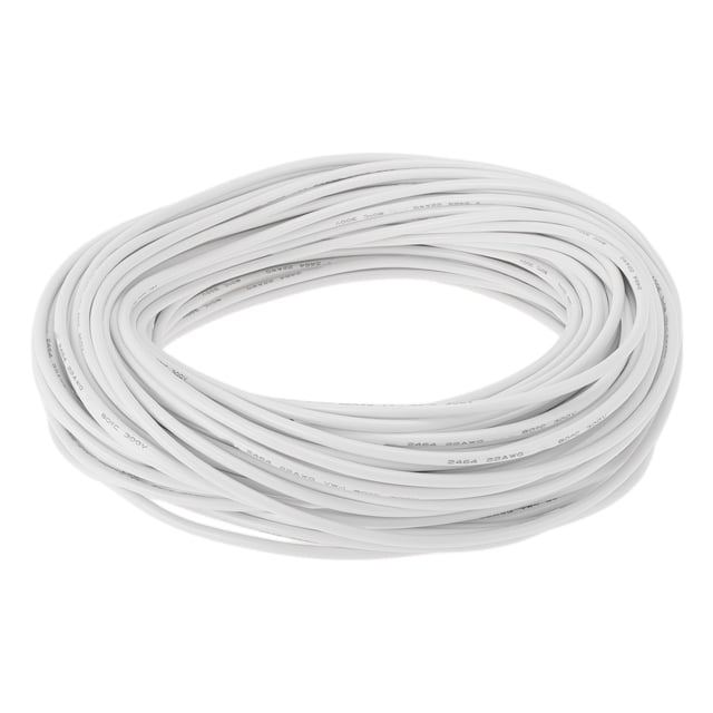 Cables eléctricos únicos para automóviles, cable de alimentación de 148 pies, blanco TC, 1 pieza, 22 AWG, 2 conductores, completamente aislado y con chaqueta de tacto suave, universal