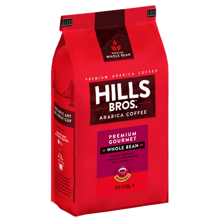 Hills Bros Donut Shop Whole Bean Coffee, Medium Roast, 100% Arabica, 24 Oz. Bag