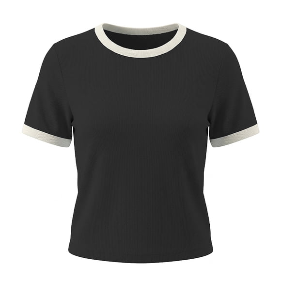 Playera Quarry para Dama, Manga Corta Negro Talla M