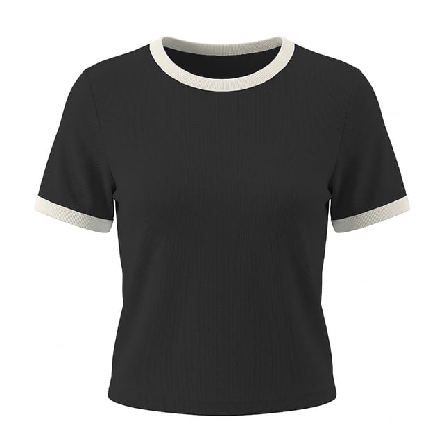 Playera Quarry para Dama, Manga Corta Negro Talla G