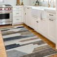 thumbnail image 5 of ReaLife Rugs Machine Washable Area Rug Runner - Living Room Bedroom Bathroom Kitchen Entryway Office - Padded Low Pile Stain Resistant Premium - Modern Geometric - Theo - Beige 2'6" x 8', 5 of 7