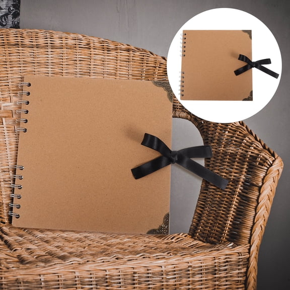 WASHWEPE Handmade Brown Paper Scrapbook Album for Organizing and Displaying Family Memories