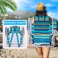 thumbnail image 6 of Nalwort 2 Pack Camping Chairs , Beach Chairs for Adults, 5 Position Lay Flat Folding Chairs with Headrest Cup Holder, Blue Stripes, 6 of 8