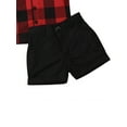 thumbnail image 5 of Gureui Kids Baby Boys Casual Summer 2Pcs Clothes Set Short Sleeve Red Plaid Lapel Shirt+Solid Color Shorts Outfits, 5 of 6