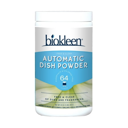 Biokleen Automatic Dishwashing Powder Detergent, Concentrated, Phosphate & Chlorine Free, Eco-Friendly, Non-Toxic, No Artificial Fragrance, Colors or Preservatives, Free & Clear, Unscented, 2 Pounds