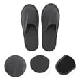 thumbnail image 3 of Unique Bargains 1Pair Disposable Slippers Foldable Closed Toe Anti-slip Hotel Slippers Deep Gray, 3 of 5