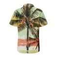 thumbnail image 5 of Huresd Hawaiian Shirts for Women Shirt 2024 Hawaiian Tropical Palm Tree Print Button Down Collar Short Sleeve 2024 Summer Beach Luau Party Tops XL Gray, 5 of 5