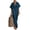 Dark Blue, variant on Summer Cotton Linen Dress for Women Short Sleeve Button Up Long Dress Casual Loose Beach Tunic Sundress White