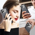 thumbnail image 4 of Compatible with iPhone 17 Pro Max Magnetic Case, Classic Premium PU Leather TPU Hybrid MagSafe Ultra Slim Protective Skin Friendly Shockproof Case Cover for iPhone 17 Pro Max, Black, 4 of 5