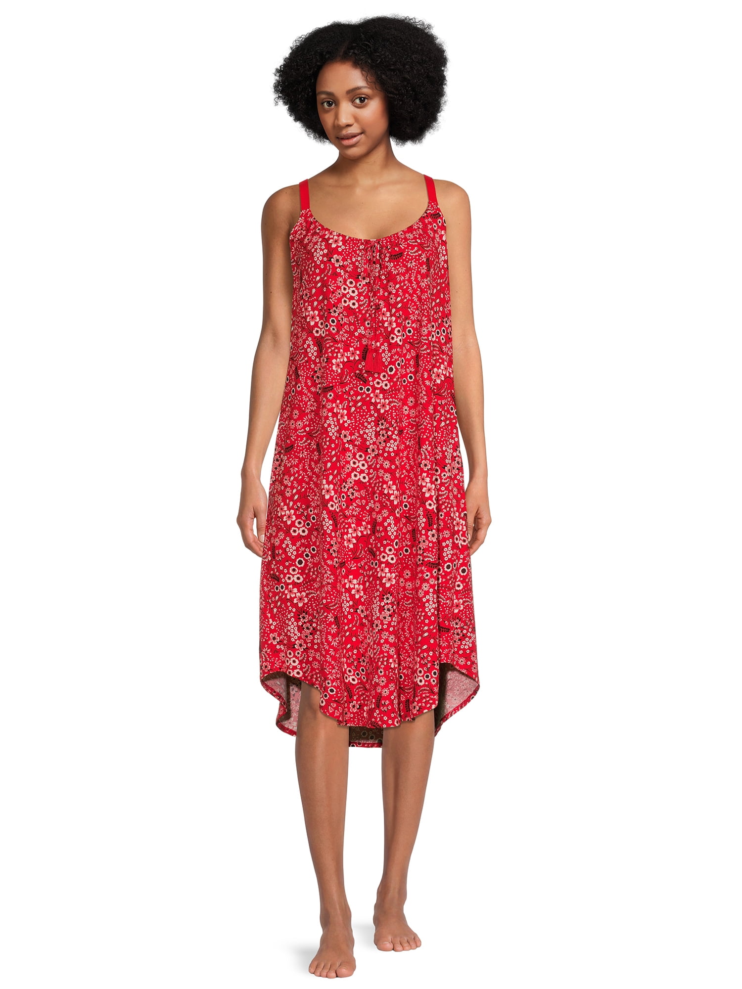 The Pioneer Woman Gathered Neck Knit Sleep Gown with Pockets, Women’s