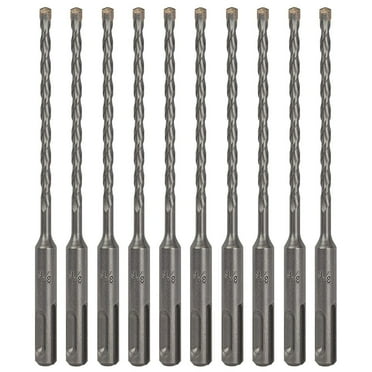 S Satc 10PCS 3/16"x6" SDS Plus Rotary Hammer Concrete Masonry Carbide Tip Drill Bit Set