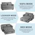 thumbnail image 3 of Joqixon 3 in 1 Convertible Velvet Sofa Bed with Pull Out Coach Bed, Adjustable Backrest, Loveseat Futon Sofa with Pillows & Pockets for Bedroom, Living Room, Apartment, 3 of 9
