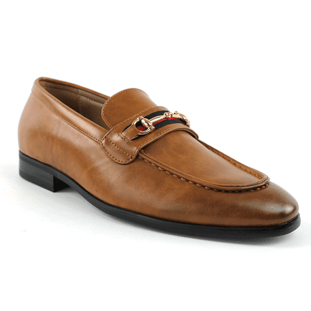 Men s Dress Shoes Loafer with Gold Buckle Slip On Formal Modern Classic