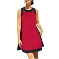 thumbnail image 2 of Haivin Ladies' round neck sleeveless short skirt fashion casual two-piece set skirt set, 2 of 6