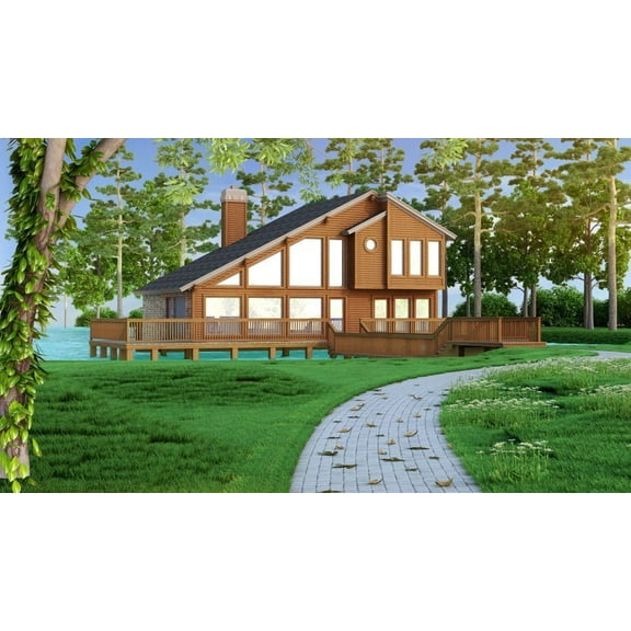 015-4439: Cabin Country 3 Bed, 2 Bath Luxury Home Plan, 1526 Sq Ft: Full Blueprints with License to Build by Home Plan Marketplace - Lesuto
