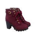 thumbnail image 3 of Dark Red Womens Ankle Boots High Heel Platform Fashion Accessory Chic Design 1 Pair, 3 of 5