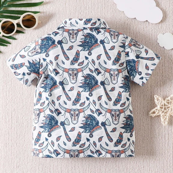 Vedolay Boy Tops Casual Boys' Big Short Sleeve Polo Shirt, Button Closure, Comfortable & Soft Fabric,Blue 12-18 Months