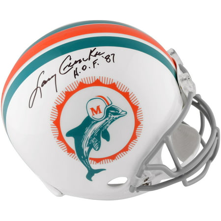 Larry Csonka Miami Dolphins Autographed Riddell Throwback Pro Line Helmet with 