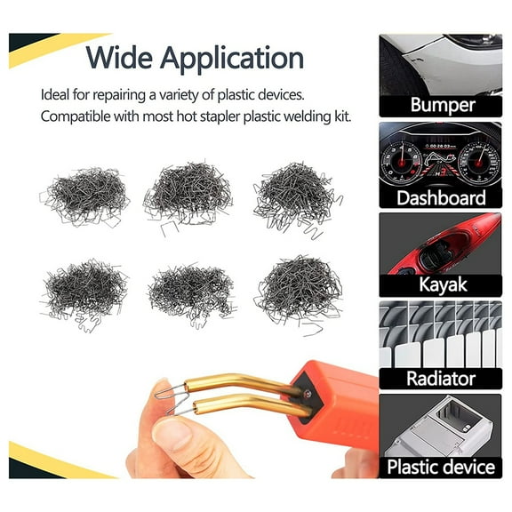 Plastic Welder Staples, 1200 Pcs Hot Staples Plastic Repair Kit,Corner & Flat for Repair Car Bumpers Hot Stapler Staples