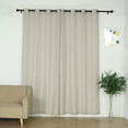 thumbnail image 6 of Efavormart Pack of 2 52"x96" Beige Faux Linen Curtains, Semi Sheer Curtain Panels with Chrome Grommet for Living Room Home Decor Window Privacy Linen Textured Drapes, 6 of 11