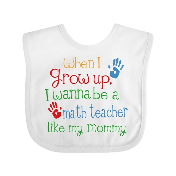 Inktastic Math Teacher Like Mommy Boys or Girls Baby Bib